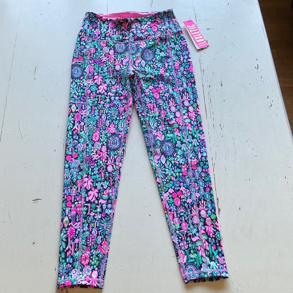 NWT Lilly Pulitzer Weekender Highrise Leggings Low Tide Navy Jewely Size SMALL